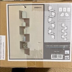 Taupe Wall Mount Corner Shelf